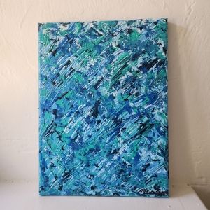 "Calibrating" original art hand painted acrylic abstract canvas painting decor
